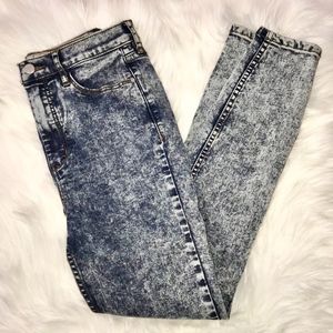 Free People Acid Wash High Waisted Skinny Jeans 28